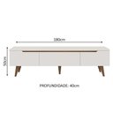 Ver imagem 3 de Rack para Tv até 80 Polegadas 180cm 2 Portas 1 Gaveta Branco/rustic Doha Madesa