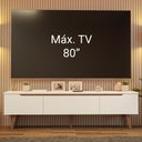 Ver imagem 5 de Rack para Tv até 80 Polegadas 180cm 2 Portas 1 Gaveta Branco/rustic Doha Madesa