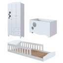 Ver imagem 2 de Cama Infantil com Guarda Roupa 3 Portas e Caixa Organizadora Cor:branco