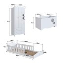Ver imagem 3 de Cama Infantil com Guarda Roupa 3 Portas e Caixa Organizadora Cor:branco