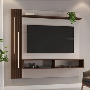 Painel Agrado para Tv até 65" Jcm Movelaria - Off/café Soft