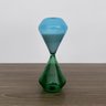 Ampulheta de Areia Decorativa Verde e Azul Vidro 14cm - 3