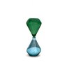 Ampulheta de Areia Decorativa Verde e Azul Vidro 14cm - 1