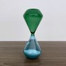 Ampulheta de Areia Decorativa Verde e Azul Vidro 14cm - 2