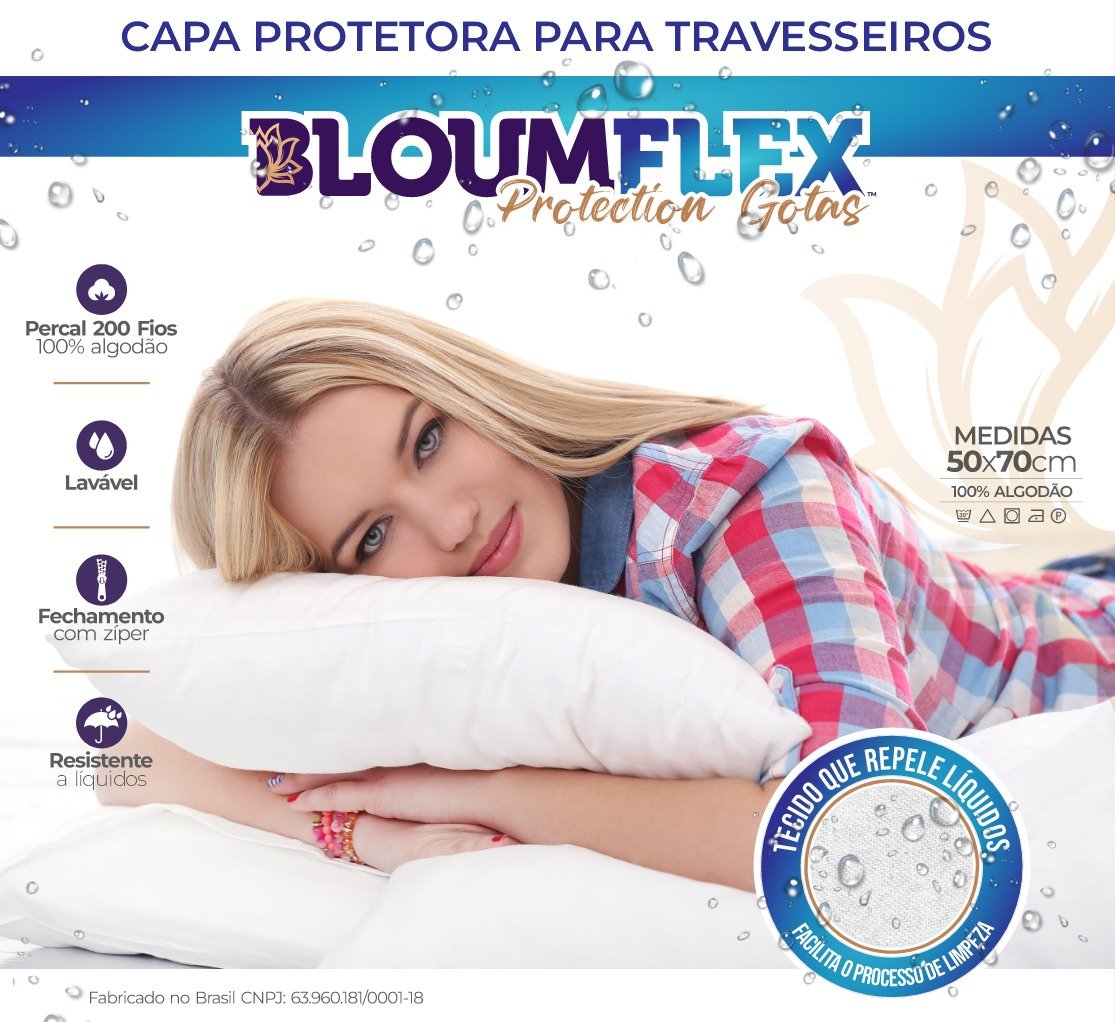 Kit 2 Capas para Travesseiros Protéction Gotas - Bloumflex - 5