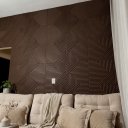 Ver imagem 2 de Kit 10 Placas 3d Efeito Madeira Ripado Abstrato - 50x50cm