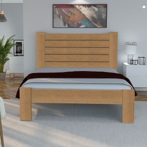 Cama Casal Malbec Madeira Maciça Angelim Pedra/tauari Imbuia