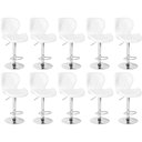 Ver imagem 1 de Kit 10 Banquetas Slim Estofada Giratória com Regulagem de Altura - Branco
