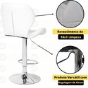 Ver imagem 3 de Kit 10 Banquetas Slim Estofada Giratória com Regulagem de Altura - Branco