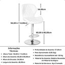 Ver imagem 5 de Kit 10 Banquetas Slim Estofada Giratória com Regulagem de Altura - Branco