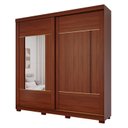 Ver imagem 3 de Guarda-Roupa Casal 229cm 2 Portas de Correr com Pés e 2 Espelhos MDF Talin Marrom/Jequitiba