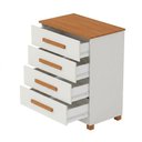Ver imagem 4 de Cômoda Suíça 4 Gavetas com Pés Madeira e Corrediças Metálicas para Quarto Moderno - Branco/nature