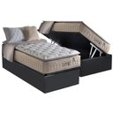 Ver imagem 1 de Cama Box Baú Solteiro: Colchão Molas Ensacadas Anjos MasterPocket Confortable + Base CRC Suede