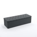 Ver imagem 3 de Kit Cabeceira Decorativa Para Cama Box Pollux e Calçadeira Sagitarius 195 Para Cama King Sued Cinza