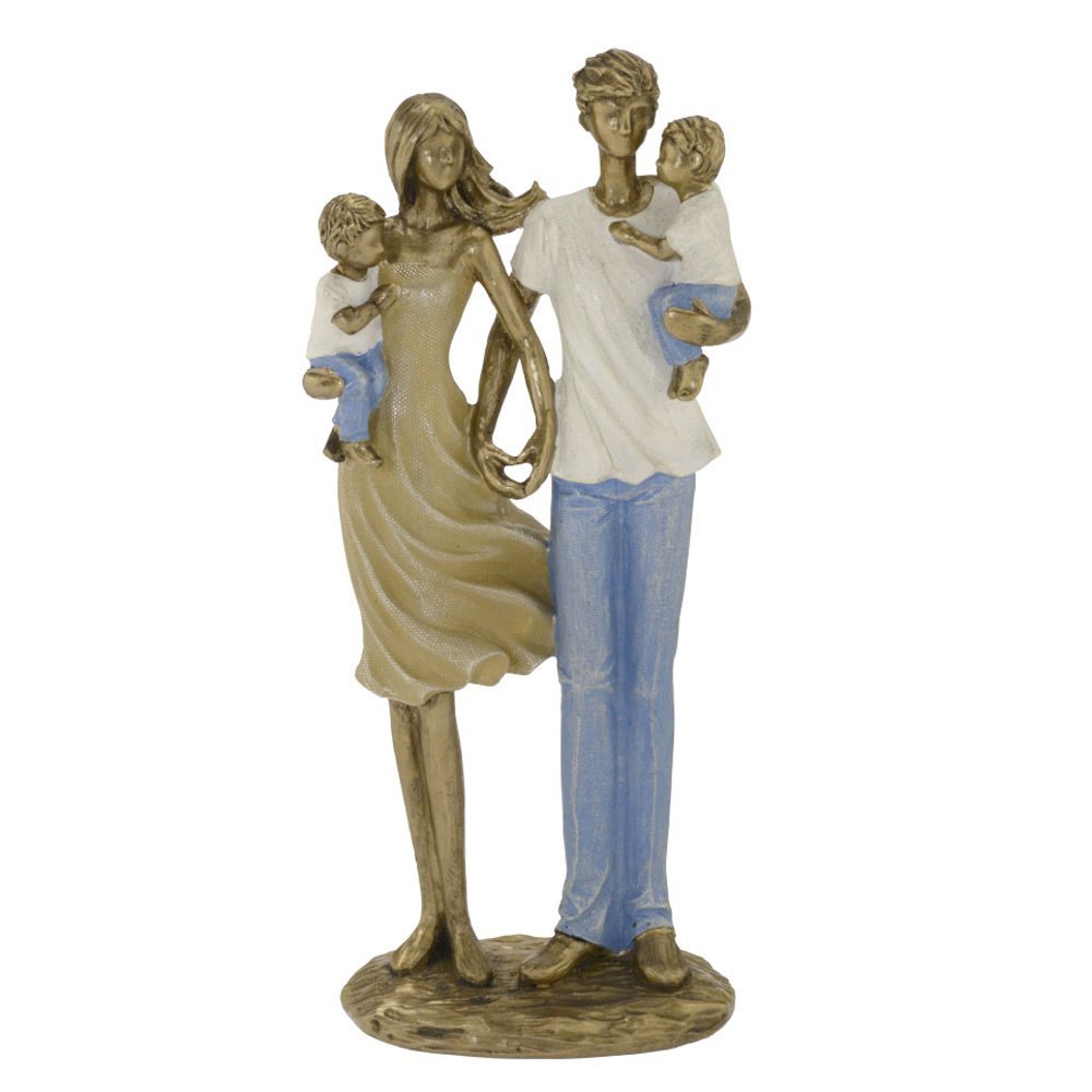 Escultura Família Decorativa Casal com Casal de Filhos - 1