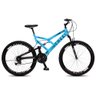 Bicicleta Gps Aro 26 Aero 21 Marchas Freios V-brake em Aço Carbono Azul Champanhe - Colli Bike - 1