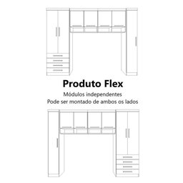 Guarda Roupa Dormitório Modulado Alpes Solteiro - Roupeiro Luciane M03:Cinammon - 6