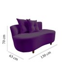 Ver imagem 7 de Namoradeira Sofá Feijão Suria Orgânica Veludo Roxo
