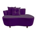 Ver imagem 2 de Namoradeira Sofá Feijão Suria Orgânica Veludo Roxo