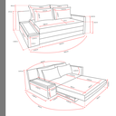 Ver imagem 2 de Sofá Cama | Baú e USB | Tampo Lateral Esquerdo ou Direito - Acquablock - Cinza