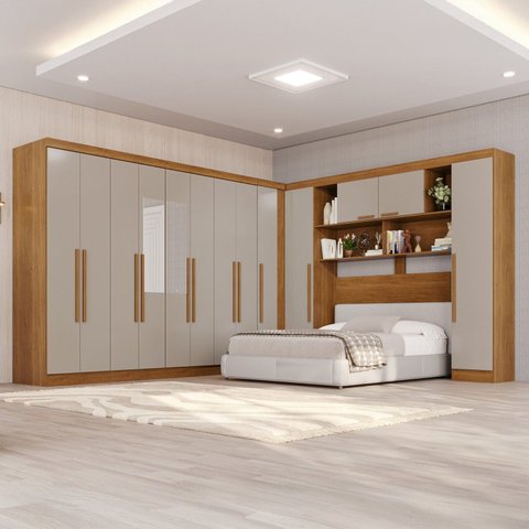 Guarda-roupa de Canto com Espelho Modulado 11 Portas 4 Gavetas Portugal
