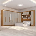 Ver imagem 1 de Guarda-Roupa de Canto com Espelho Modulado 11 Portas 4 Gavetas Portugal Off White/Cinamomo/Off-White