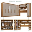 Ver imagem 6 de Guarda-Roupa de Canto com Espelho Modulado 11 Portas 4 Gavetas Portugal Off White/Cinamomo/Off-White
