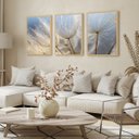 Ver imagem 3 de Kit 3 Quadros Decorativo Flor Dente de Leão C/ Moldura Madeira Sala