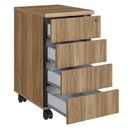 Ver imagem 6 de Gaveteiro para Escritório Home Office 4 Gavetas com Rodízios Idea A03 Nogal Sevilha - Lyam Decor