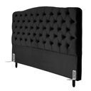 Ver imagem 1 de Cabeceira de Cama Box Viúva 128 Cm Dunas Casavezi Suede Veludo Preto