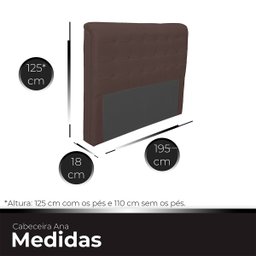 Cabeceira Casal King de Cama Box Estofada Ana 195 Cm Veludo - 6
