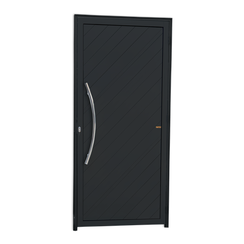 Porta Alumínio Lambril Savana c/Puxador e.Preto 90 Brimak