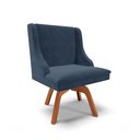 Ver imagem 3 de Kit 04 Cadeiras de Jantar Liz Suede Azul Marinho Base Giratória de Madeira MM30 – D'Rossi