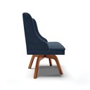Ver imagem 5 de Kit 04 Cadeiras de Jantar Liz Suede Azul Marinho Base Giratória de Madeira MM30 – D'Rossi