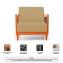 Ver imagem 6 de Kit 02 Poltronas e 01 Sofá Samoa Madeira Maciça com Cordas Náutica Linho Dourado - Desk Design