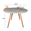Ver imagem 2 de Mesa Jantar Pés Palitos Tampo Redondo Vidro Laqueado 130cm Off White
