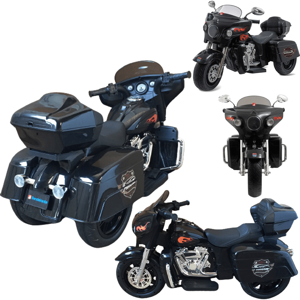 Moto Eletrica Infantil Bandeirante King Rider 12V Black Preta - 2