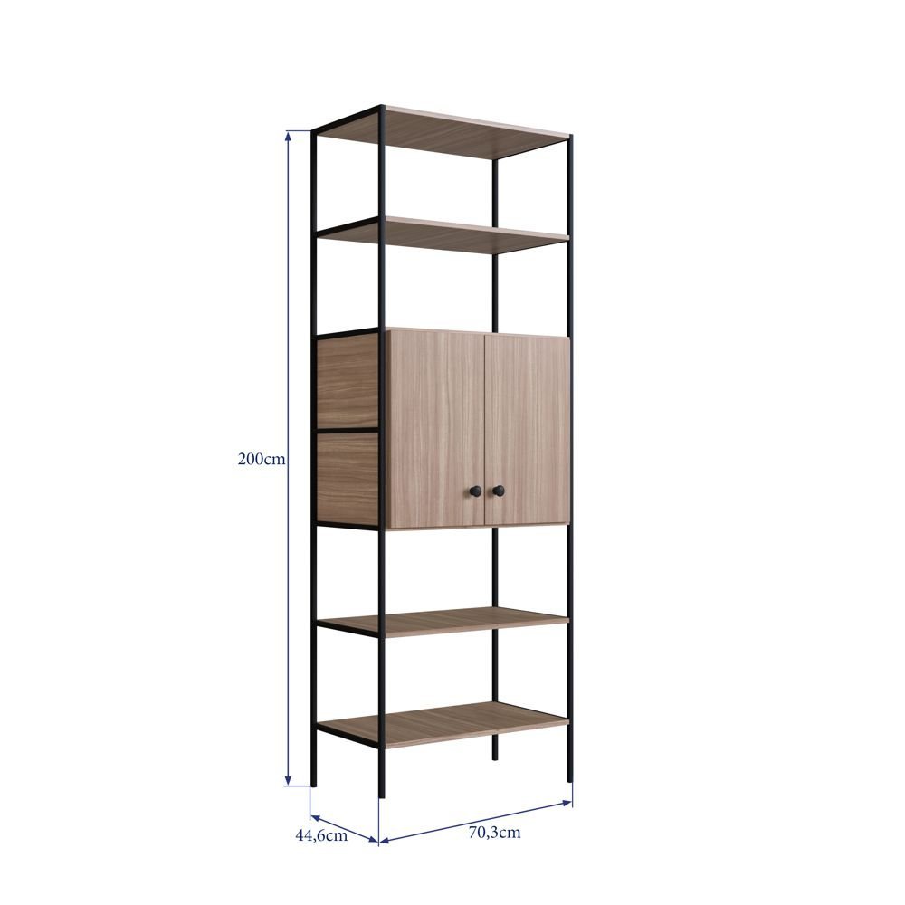 Prodecor Estante Multiuso Home Office 70,3cm 02 portas ES200 ProDecor Móveis ...