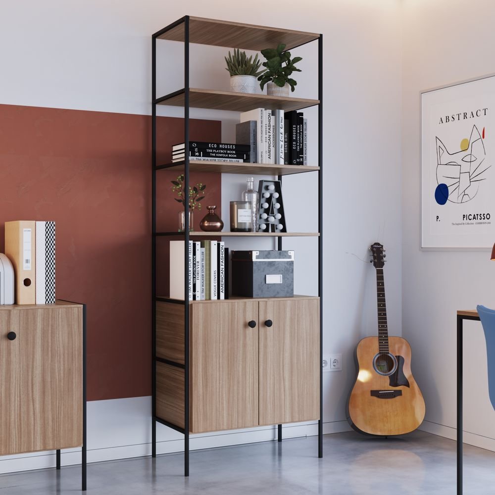 Prodecor Estante Multiuso Home Office 70,3cm 02 portas ES200 ProDecor Móveis ...