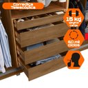 Ver mais imagens de Guarda-Roupa Casal Porta Reflecta 3 Portas de Correr 4 Gavetas com LED Carvalho Tapajós Portugal