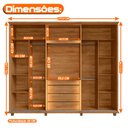 Ver imagem 3 de Guarda-Roupa Casal 3 Portas de Correr 1 Porta com Vidro Reflecta com LED 5 Gavetas Portugal Carvalho