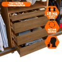 Ver imagem 7 de Guarda-Roupa Casal 3 Portas de Correr 1 Porta com Vidro Reflecta com LED 5 Gavetas Portugal Carvalho