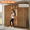 Ver imagem 5 de Guarda-Roupa Casal 3 Portas de Correr 1 Porta com Vidro Reflecta com LED 5 Gavetas Portugal Carvalho