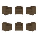 Ver imagem 1 de Kit 06 Poltronas Tilla Consultório Recepção Sala Suede Balaqui Decor Cor:marrom