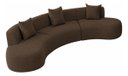 Ver imagem 2 de Sofá Sala Modular Curvo 360cm Orgânico Virginia Linho Marrom
