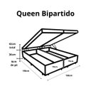 Ver imagem 2 de Cama Queen Box Baú Bi-Partida 79 Blindada - Corino Bege