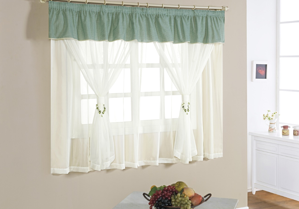 cortinas para cozinha moderna 2 metros curtinas elegante com forro em voal lindo - 2