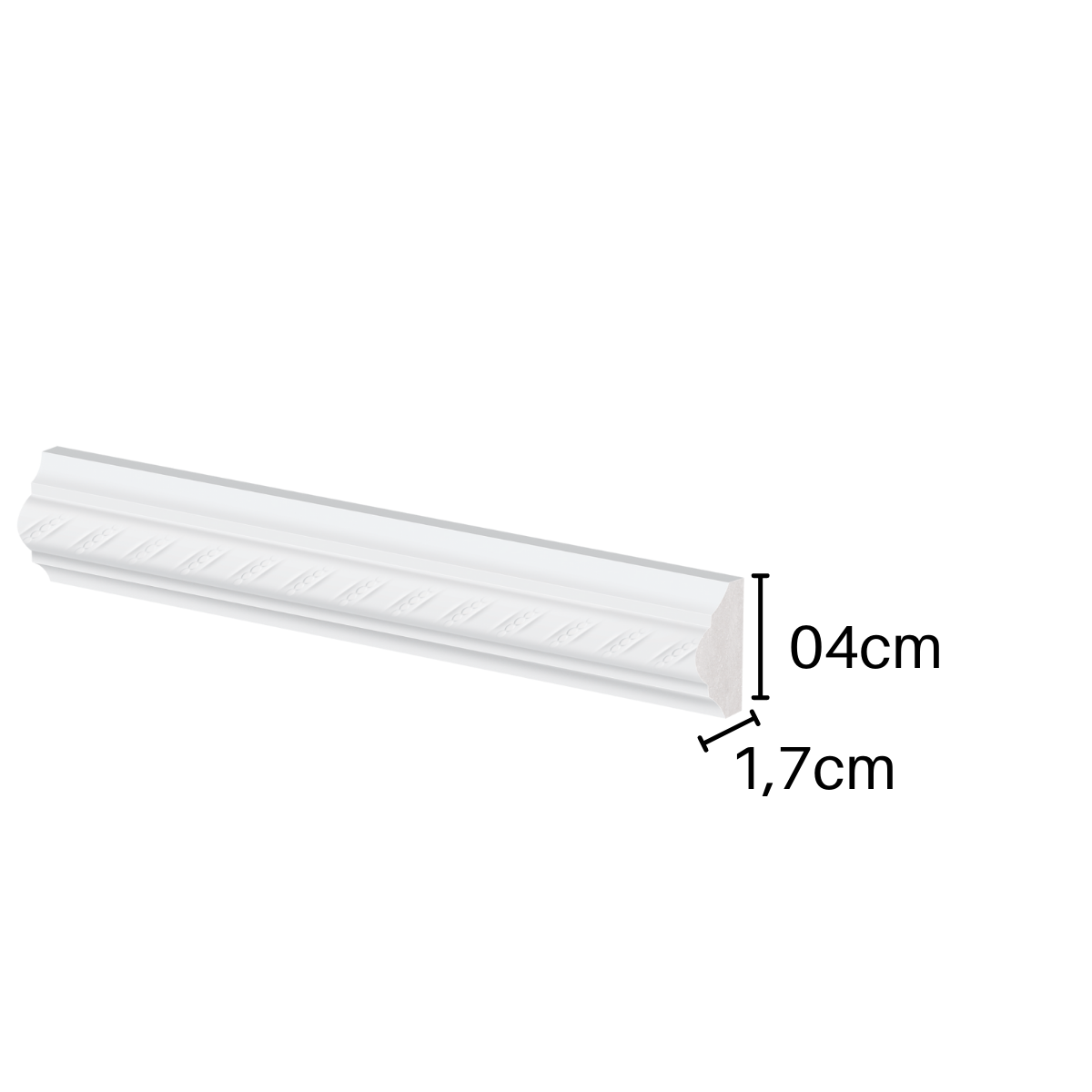 Rodameio Poliestireno 04cm Versalhes Branco 33004 Arquitech - 2