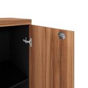 Ver imagem 4 de Armário Escritório F5 2 Portas 4 Prateleiras MDP 80cm Nogal com Preto F5 Office