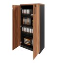 Ver imagem 7 de Armário Escritório F5 2 Portas 4 Prateleiras MDP 80cm Nogal com Preto F5 Office